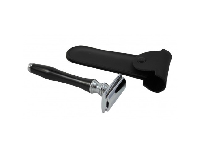 Safety Razor, Double Edged, Chrome head & Black handle.